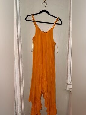 Pearl Strap Maxi Dress Sz L Marigold